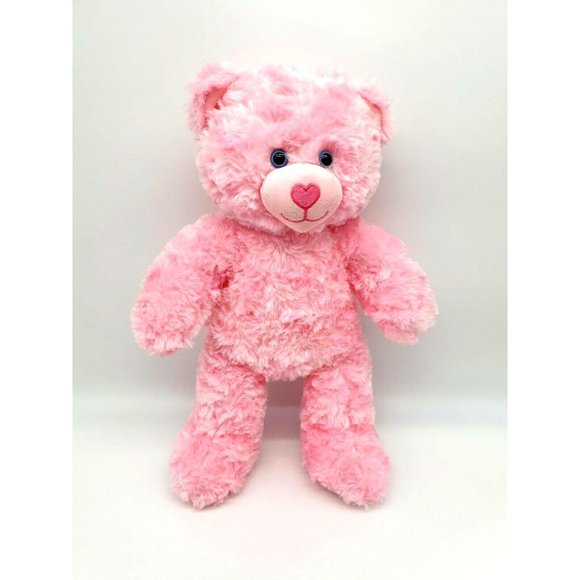 Build A Bear Pink Stuffed Plush Animal Toy Heart Nose Clean Valentine Gift Girl - Picture 1 of 8